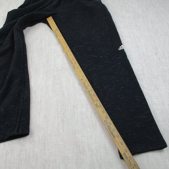 Adidas Sweatpants‎ Men's Large Black 3 Stripes Fleece Lined Ankle Zip Drawstring - Picture 10 of 11